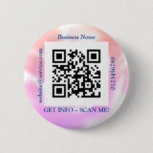 Macaron Rond 5 Cm Code QR Nom du site Web Promo de l'entreprise, iri