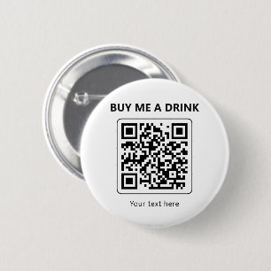 Macaron Rond 5 Cm Code QR Offrez-moi un verre Paiement de fête minim