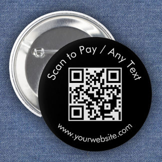 Macaron Rond 5 Cm Code QR personnalisé / Noir de texte