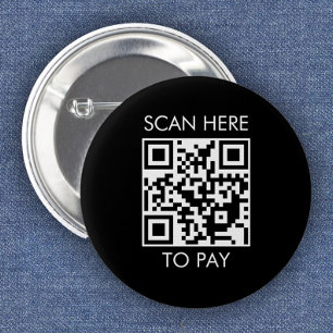 Macaron Rond 5 Cm Code QR personnalisé / Noir de texte