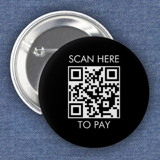 Macaron Rond 5 Cm Code QR personnalisé / Noir de texte