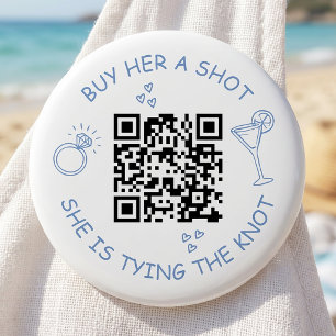 Macaron Rond 5 Cm Code QR pour l'enterrement de vie de jeune fille :