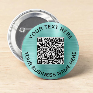 Macaron Rond 5 Cm Code QR promotionnel Menthe