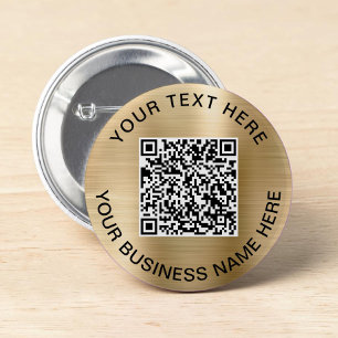 Macaron Rond 5 Cm Code QR Promotionnel Or