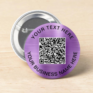 Macaron Rond 5 Cm Code QR Promotionnel Violet