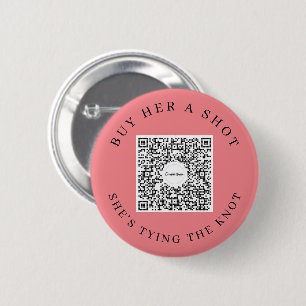 Macaron Rond 5 Cm Code QR Venmo d'enterrement de vie de jeune fille 