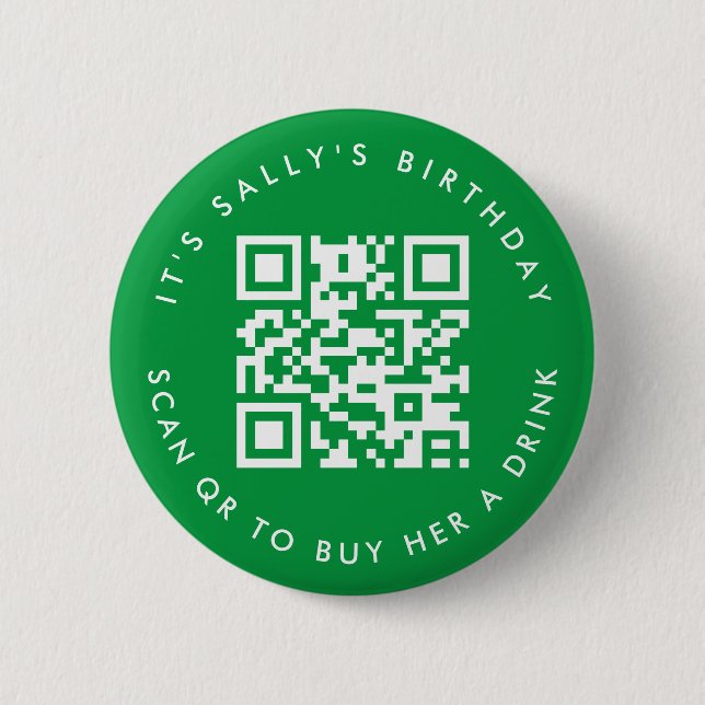 Macaron Rond 5 Cm Codes Qr personnalisés Cash App Anniversaire Pin,  (Devant)