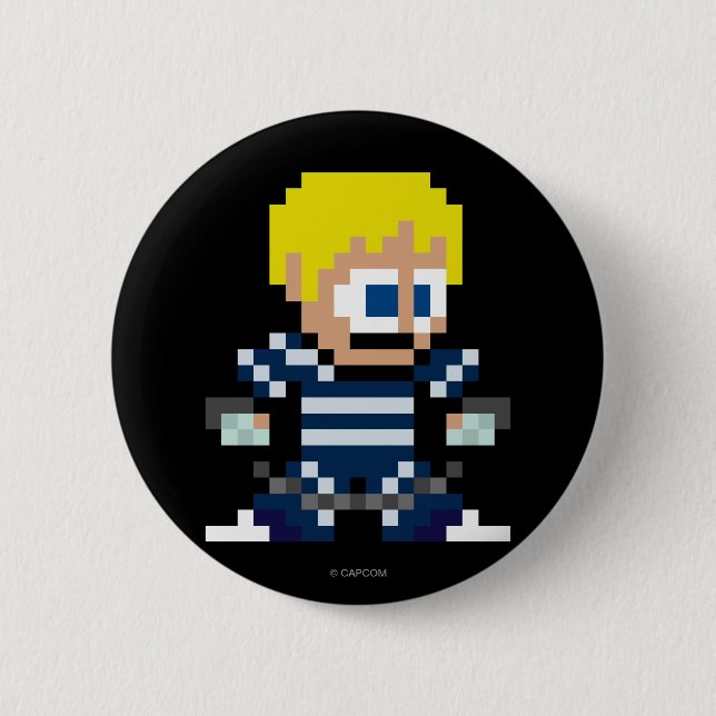 Macaron Rond 5 Cm Cody à 8 bits (Devant)