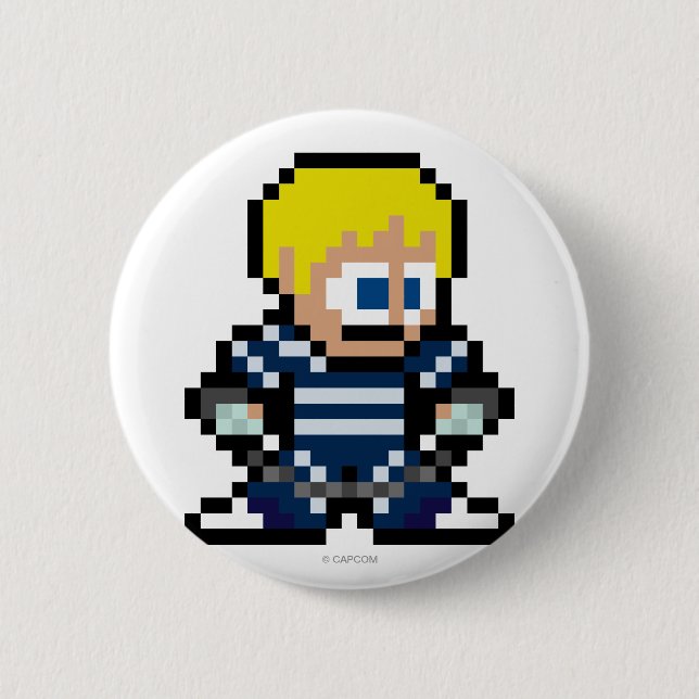 Macaron Rond 5 Cm Cody à 8 bits (Devant)
