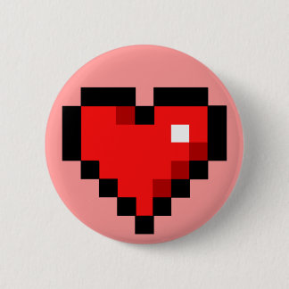 Macaron Rond 5 Cm Coeur 8 bits