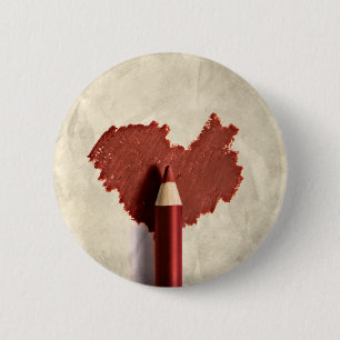 Macaron Rond 5 Cm Coeur à motifs dessinés