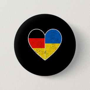 Macaron Rond 5 Cm Cœur Allemagne Et Ukraine Solidarité Amitié Vi