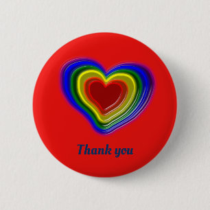 Macaron Rond 5 Cm coeur arc-en-ciel, personnalisation