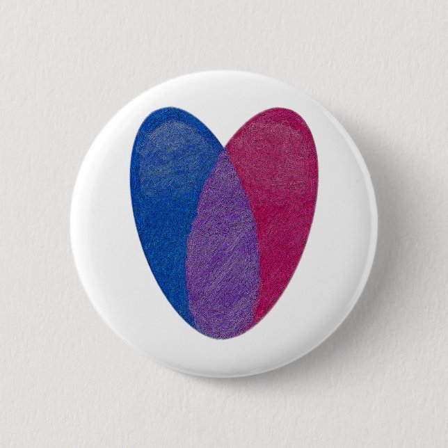 Macaron Rond 5 Cm Coeur bisexuel (Devant)