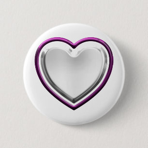 Macaron Rond 5 Cm Coeur blanc violet