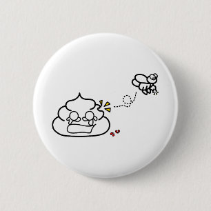 Macaron Rond 5 Cm Coeur brisé Poop - Brootsch le PooPoo