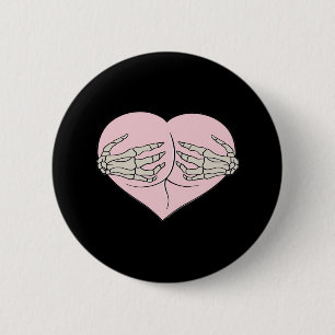 Macaron Rond 5 Cm Coeur Butt Hug Skeleton Mains Classique