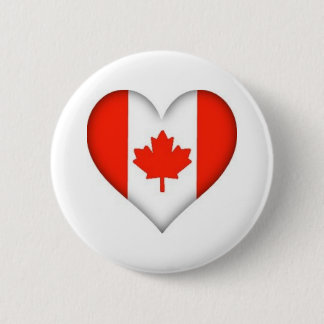 Macaron Rond 5 Cm Coeur canadien de drapeau