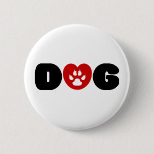 Macaron Rond 5 Cm Coeur d'amour de chien
