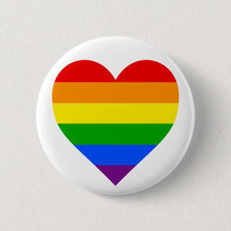 Macaron Rond 5 Cm "COEUR d'ARC-EN-CIEL" 6 pouces