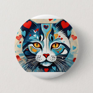 Macaron Rond 5 Cm Coeur de chat