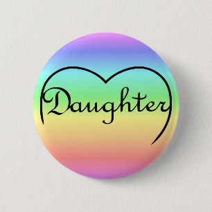 Macaron Rond 5 Cm coeur de fille