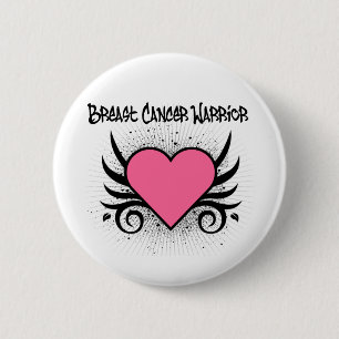 Macaron Rond 5 Cm Coeur de guerrier de cancer du sein