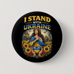 Macaron Rond 5 Cm Cœur de l'Ukraine