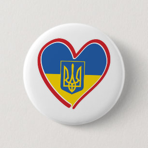 Macaron Rond 5 Cm Cœur de l'Ukraine