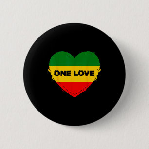 Macaron Rond 5 Cm Cœur de reggae un amour musique reggae rasta Rasta
