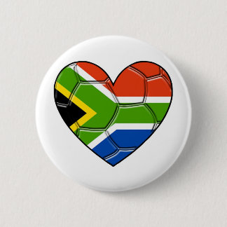 Macaron Rond 5 Cm Coeur de SA, l le football d'amour, Afrique du Sud