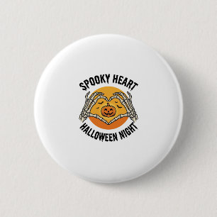Macaron Rond 5 Cm Cœur de squelette Halloween Design vintage à mains