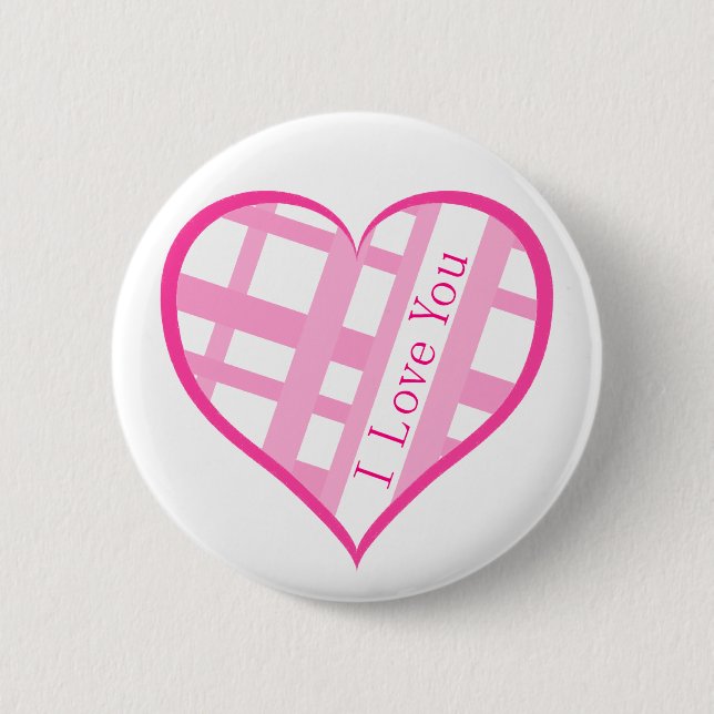 Macaron Rond 5 Cm Coeur de Valentine je t'aime (Devant)