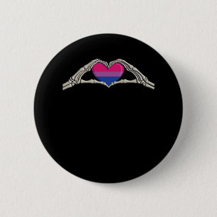 Macaron Rond 5 Cm Coeur des mains osseuses Goth bisexuel