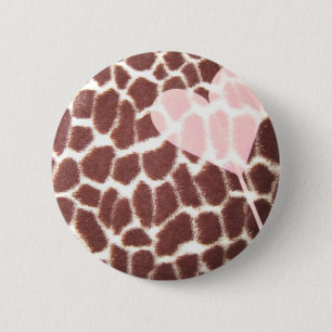 Macaron Rond 5 Cm Coeur d'impression de girafe