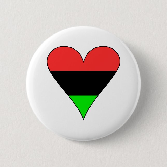 Macaron Rond 5 Cm Coeur du drapeau africain américain (Devant)