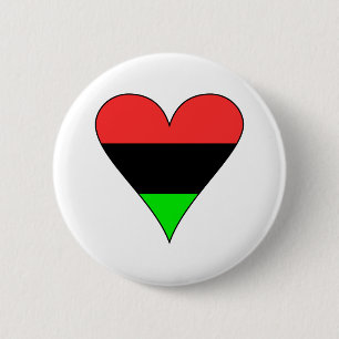 Macaron Rond 5 Cm Coeur du drapeau afro-américain