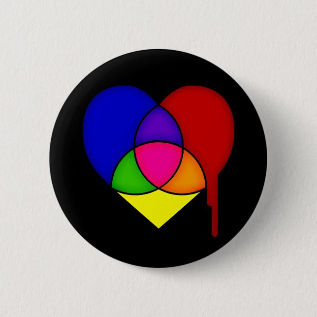 Macaron Rond 5 Cm coeur du graphique en couleurs (Devant)