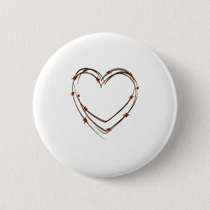 Macaron Rond 5 Cm Coeur en fil barbelé