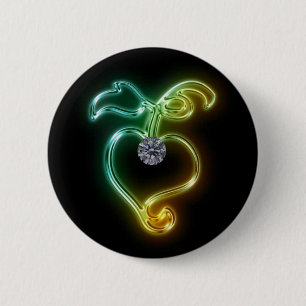 Macaron Rond 5 Cm Coeur et diamant