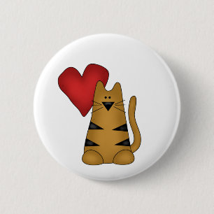 Macaron Rond 5 Cm Coeur et T-shirts et cadeaux rayés de chat