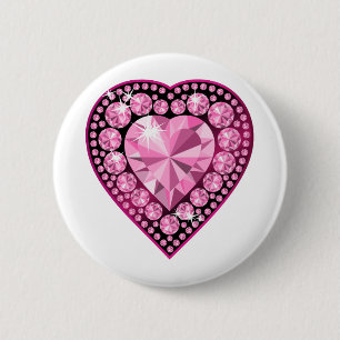 Macaron Rond 5 Cm Coeur Gem Quartz Rose