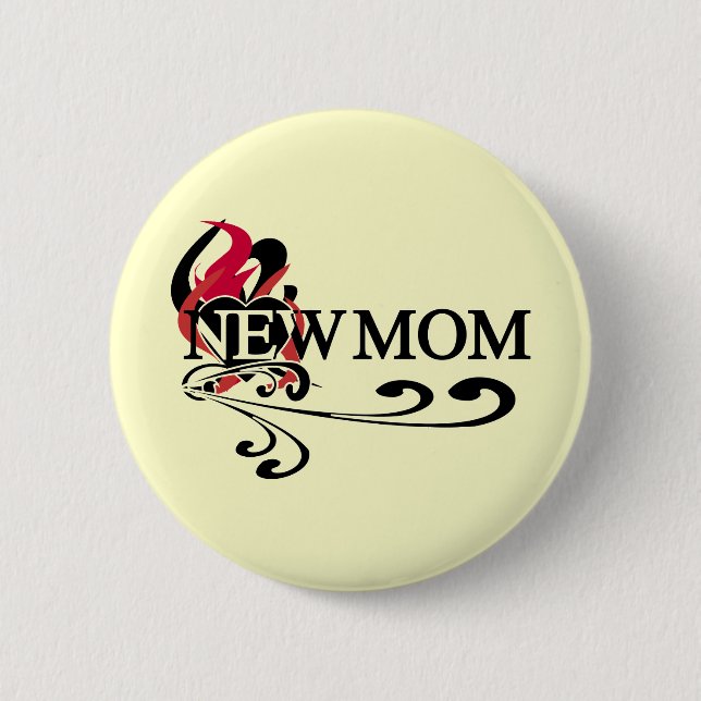 Macaron Rond 5 Cm Coeur gothique Nouveau maman Tshirts et cadeaux (Devant)