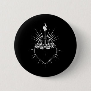 Macaron Rond 5 Cm Coeur Immaculé De Marie Hommes Femmes Vierge Catho