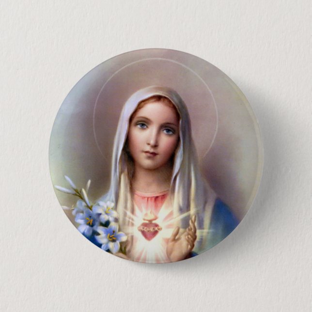 Macaron Rond 5 Cm Coeur impeccable de Mary (Devant)