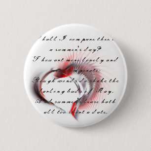 Macaron Rond 5 Cm Coeur métallique avec sonnet de Shakespeare 18