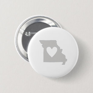 Macaron Rond 5 Cm Coeur Missouri Formé Amour Missourien Adore Gris
