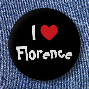 Macaron Rond 5 Cm Cœur noir blanc et rouge Je t'aime Florence