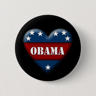 Macaron Rond 5 Cm coeur patriotique obama