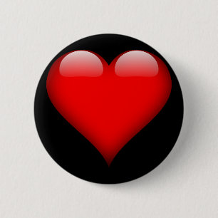 Macaron Rond 5 Cm Coeur poli rouge